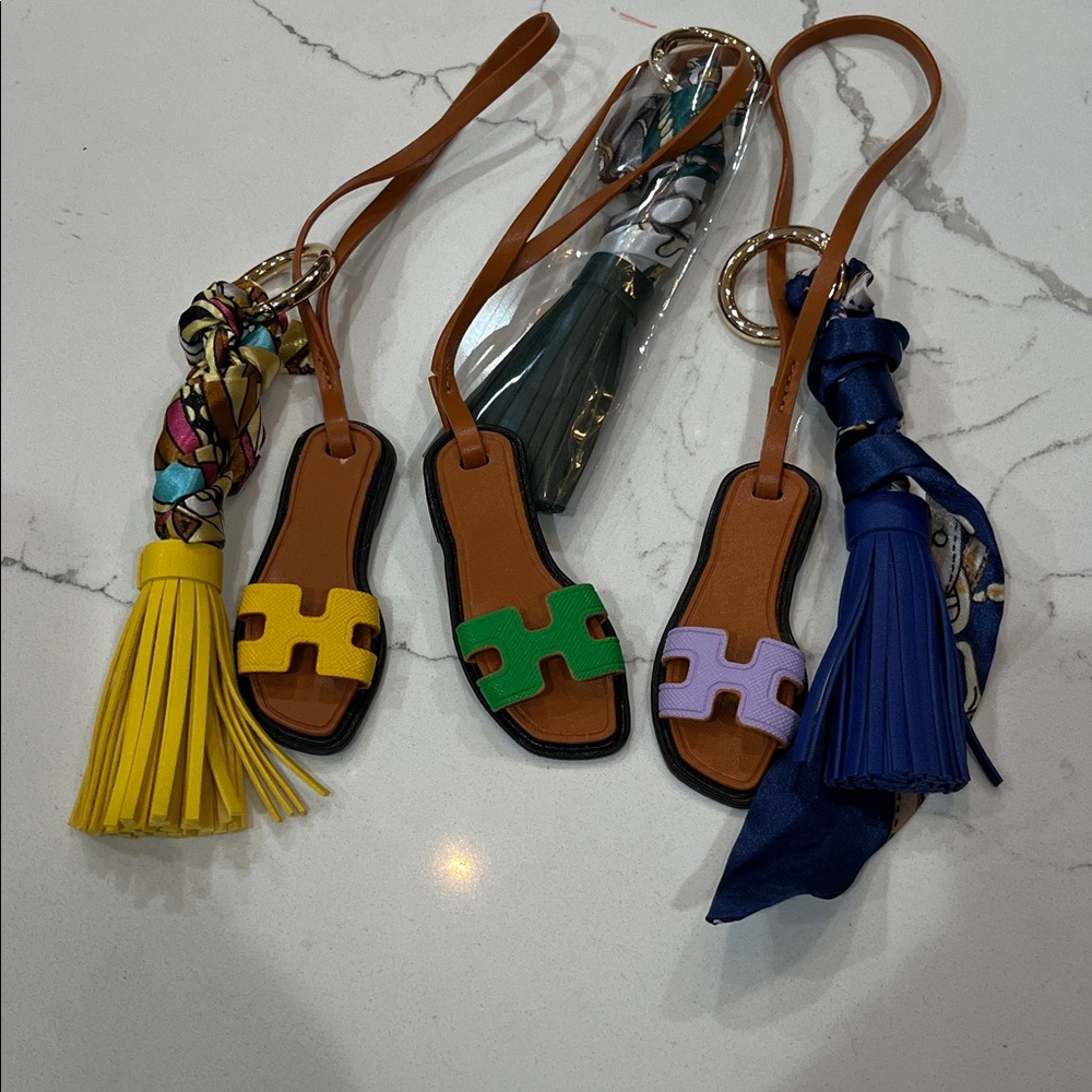 Colorful Leather Keychain or bag charm